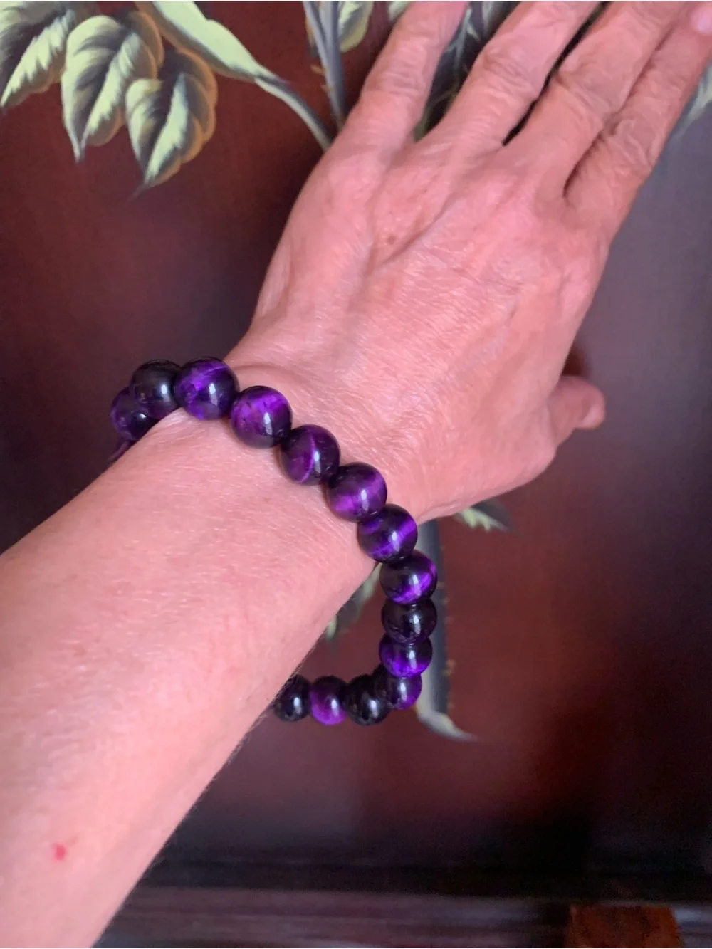 Purple Beaded Stretch Bracelet - Unbranded Women